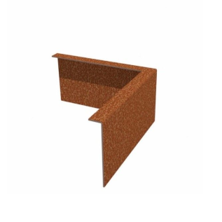 Einfassung aus Cortenstahl Außenecke 10 MM gebogen, 250 X 250 MM