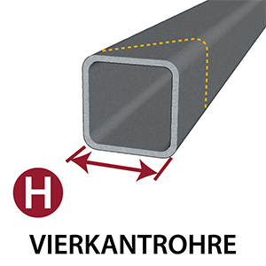 Thyssenkrupp Vierkantrohr Verzinkt – 30x30x2 Mm, Länge 1000 Mm, Stahl S235JRH